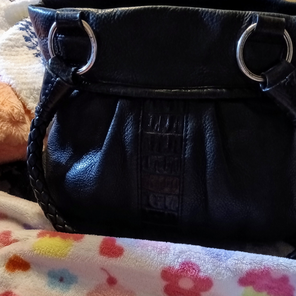 Brighton Black Shoulder Bag with Silver Hardware